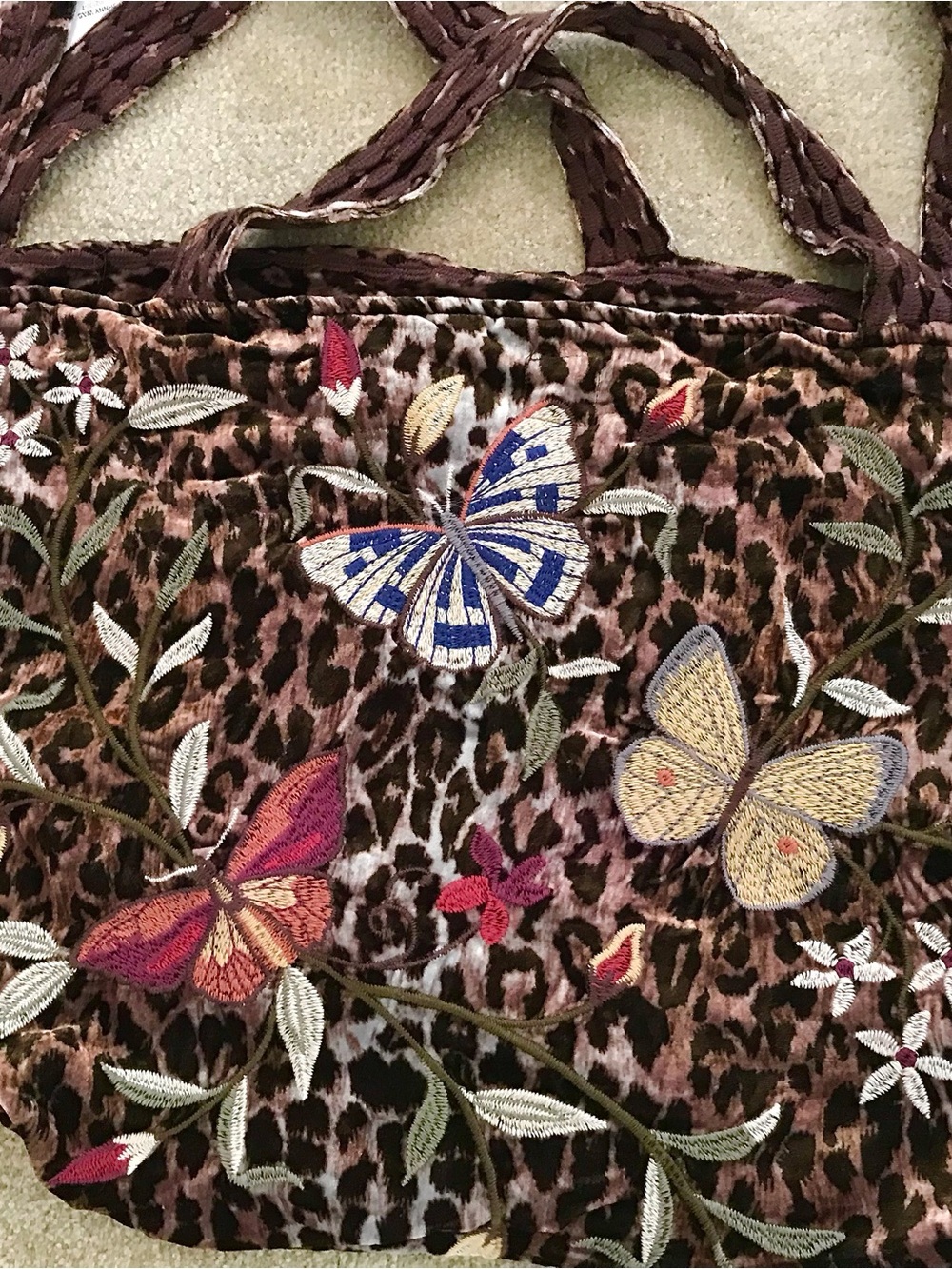 Johnny Was Boho Chic Penelope Velvet Tote Bag, NWT - Picture 3 of 7